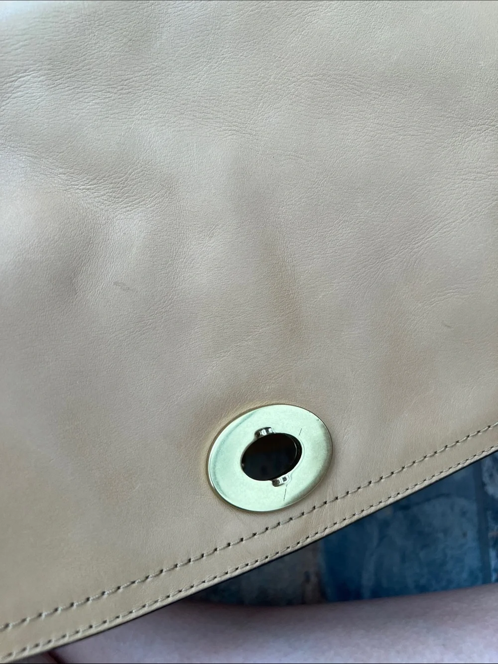 Coach Tan Leather Shoulder Bag with Gold Hardware